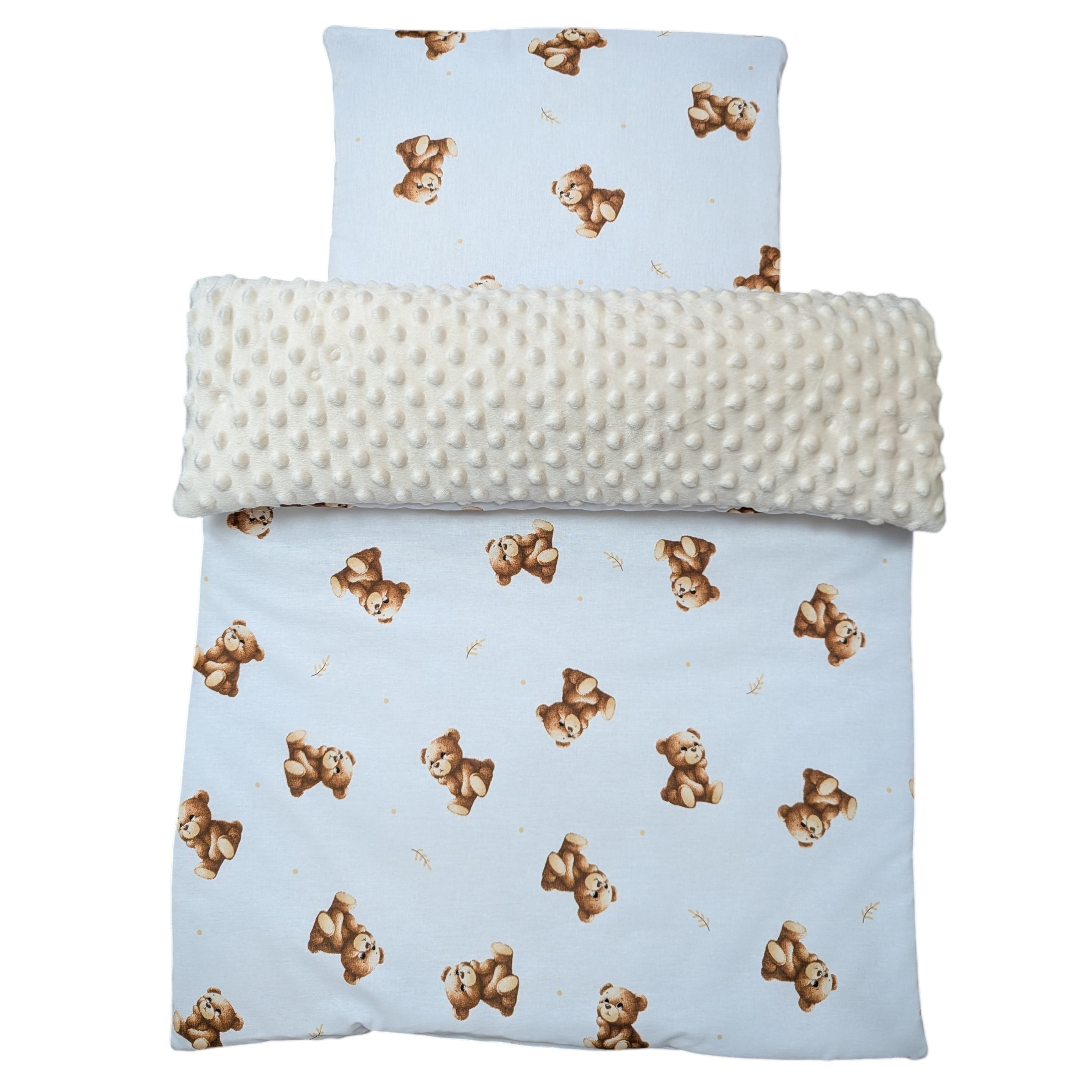 Bawełniany Komplet Pościeli do Gondoli lub Kołyski z Minky lub Bouclé