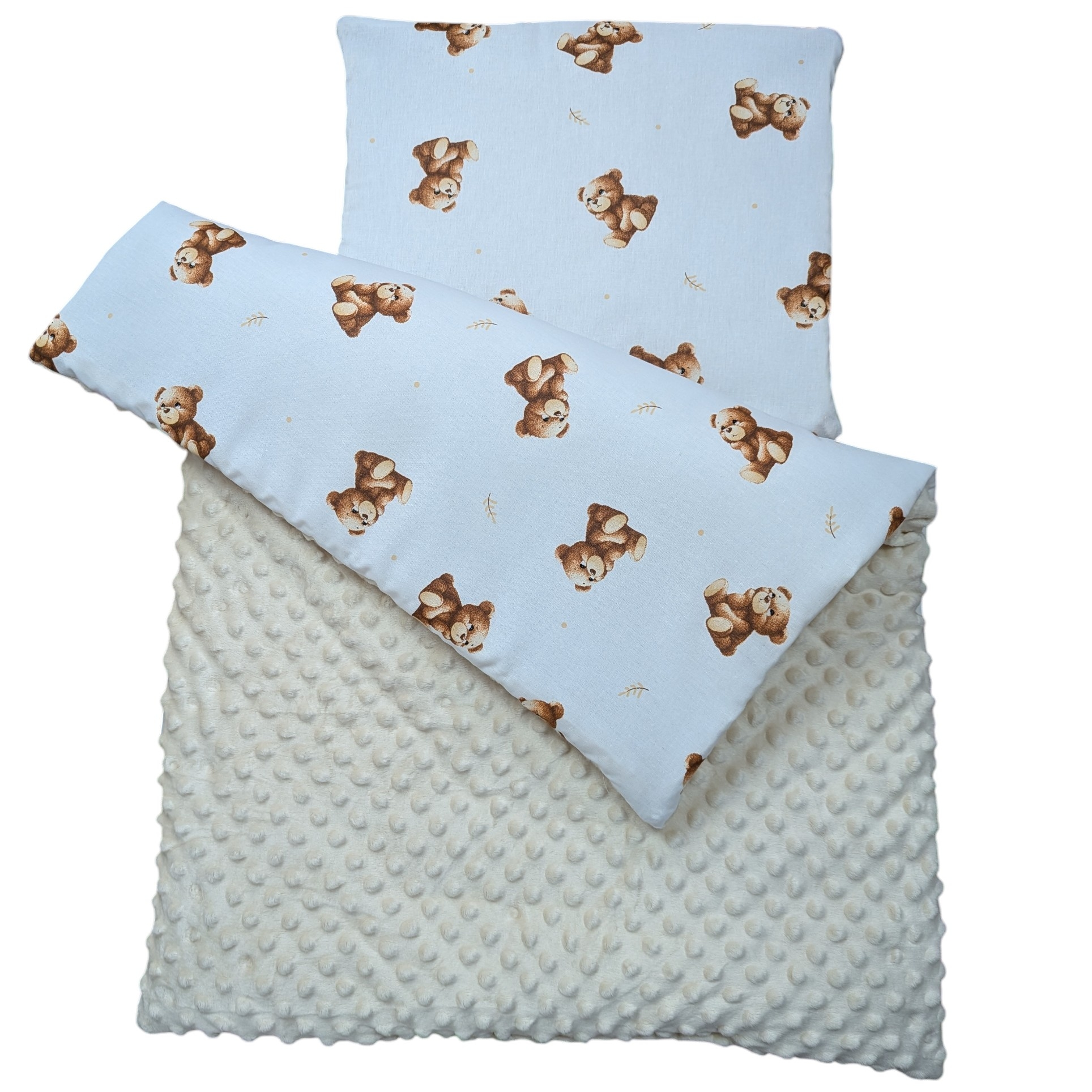 Bawełniany Komplet Pościeli do Gondoli lub Kołyski z Minky lub Bouclé - obrazek 2