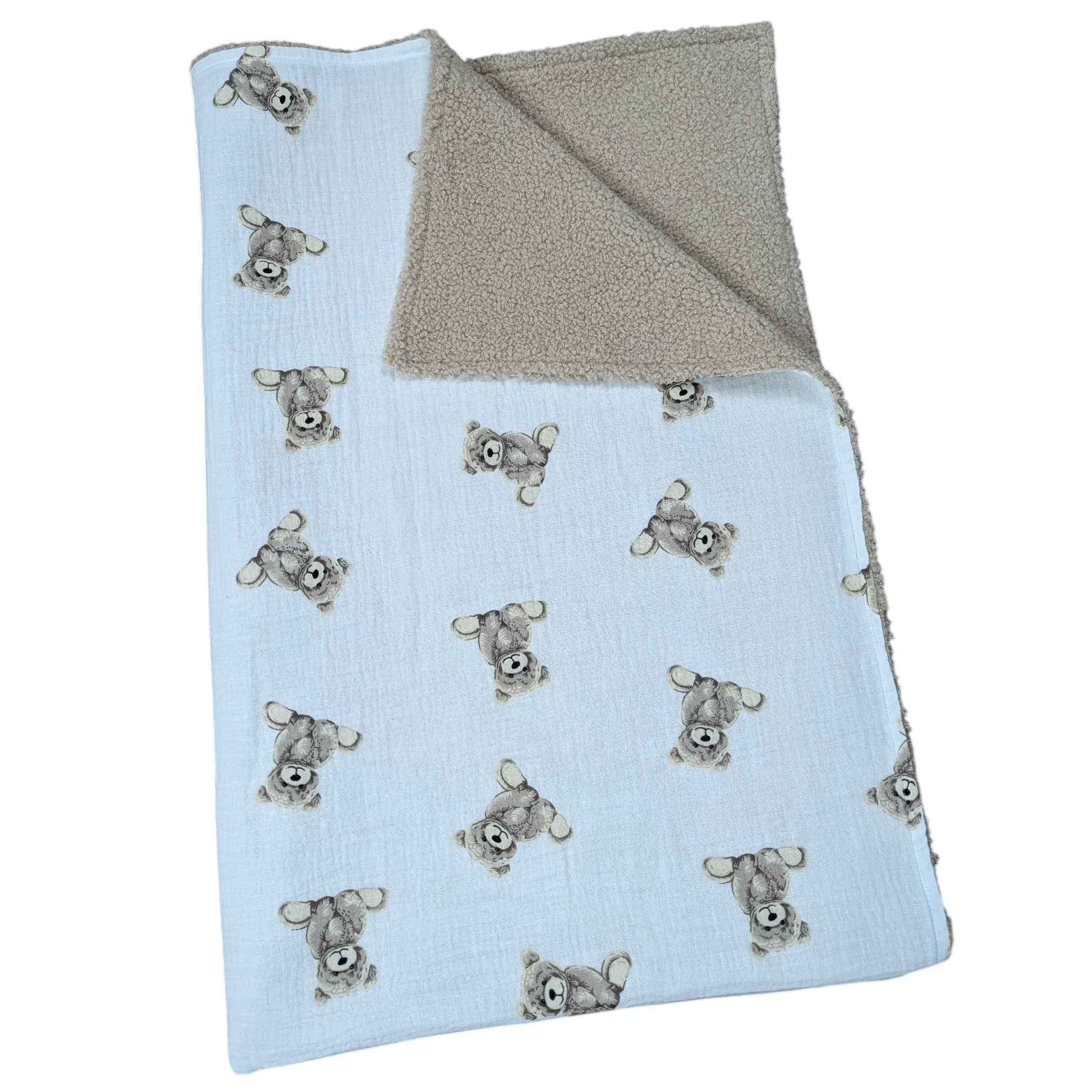 Dwustronny Kocyk Muślin & Bouclé