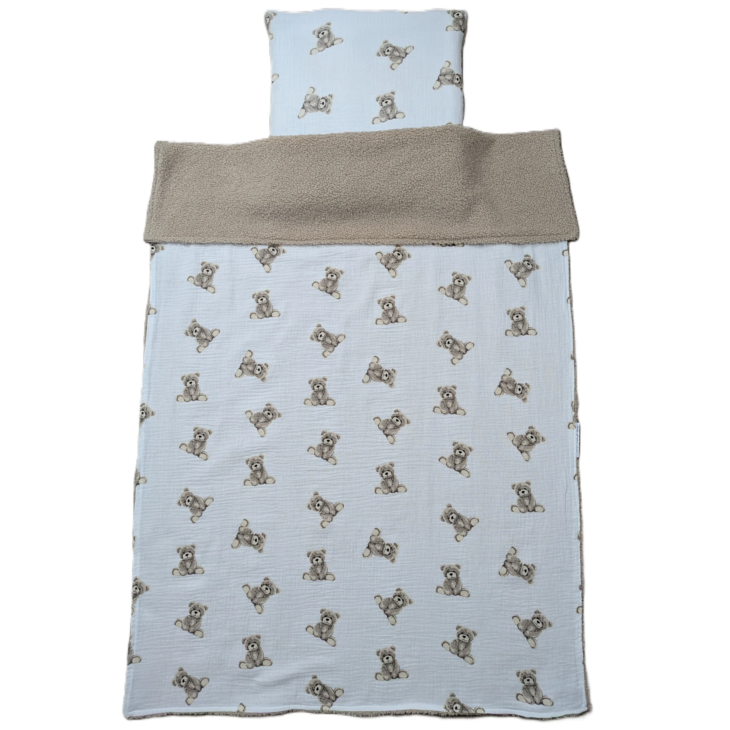 Kocyk z Poduszką Muślin & Bouclé Beżowy - obrazek 4