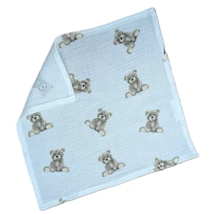 Pieluszka muślinowa ulewajka w misie – miękka bawełna dla niemowlaka.